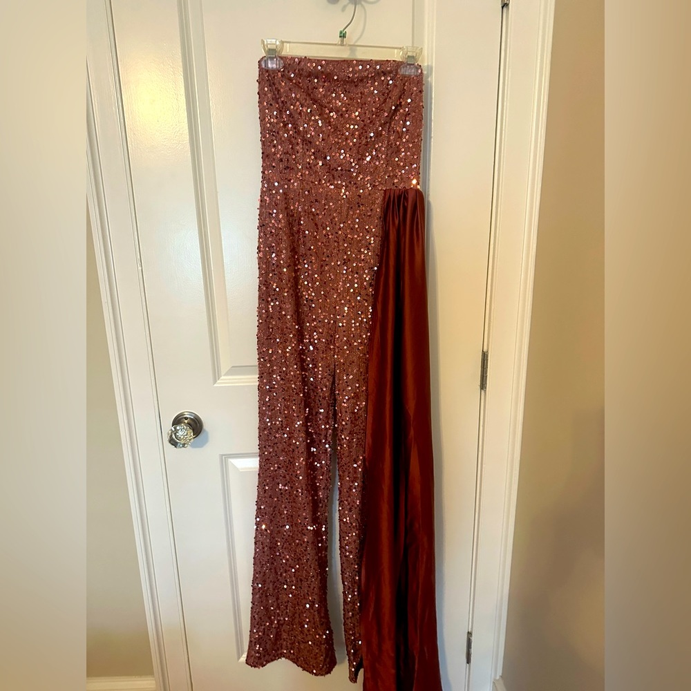 Faeriesty Rose sequin panel draped jumpsuit BNWT!